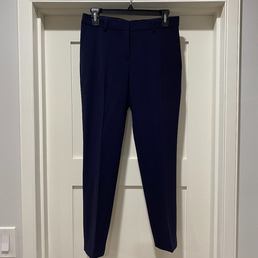 Theory Navy Treeca Pant in Modern Crepe